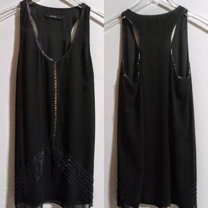 Ark & Co Black Tunic w/Bead and Sequin detail SM